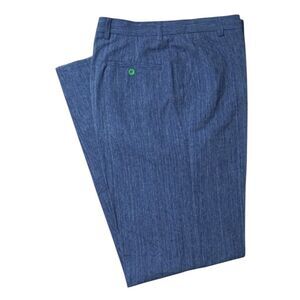Mens 34 Denim Pants Blue Cotton Indigo Chino Trousers Flat Front Straight Fit